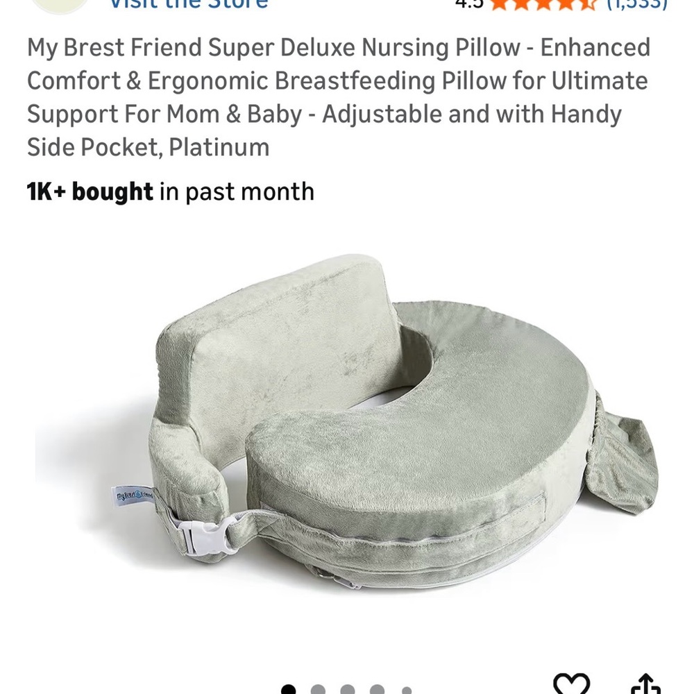 My Brest Friend Deluxe Nursing Pillow in Platinum